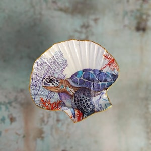 Muschel-Schmuckschale "Schildkröte" Jakobsmuschel, echte Muschelschale