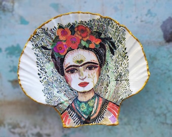 Jewelry bowl "Frida Kahlo", Jakobsmuscheel, ring bowl