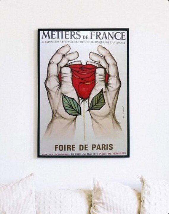Affiche Originale Foire de Paris, Métiers France 1972. Marc Lackman.