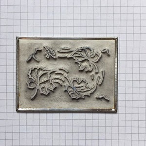 French vintage fall rubber stamp : Leafs or chrysanthemum