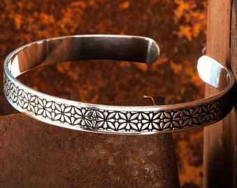 Silver Mens Bracelet - Personalized Mens Engraved Bracelet - Thick Cuff Men - Bracelet for Him - Custom Anniversary Silver Gift for Men