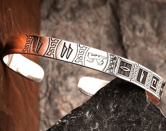 Silver Mens Bracelet - Personalized Mens Engraved Bracelet - Thick Cuff Men - Bracelet for Him - Custom Anniversary Silver Gift for Men
