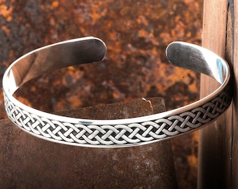 Silver Mens Bracelet - Personalized Mens Engraved Bracelet - Thick Cuff Men - Bracelet for Him - Custom Anniversary Silver Gift for Men
