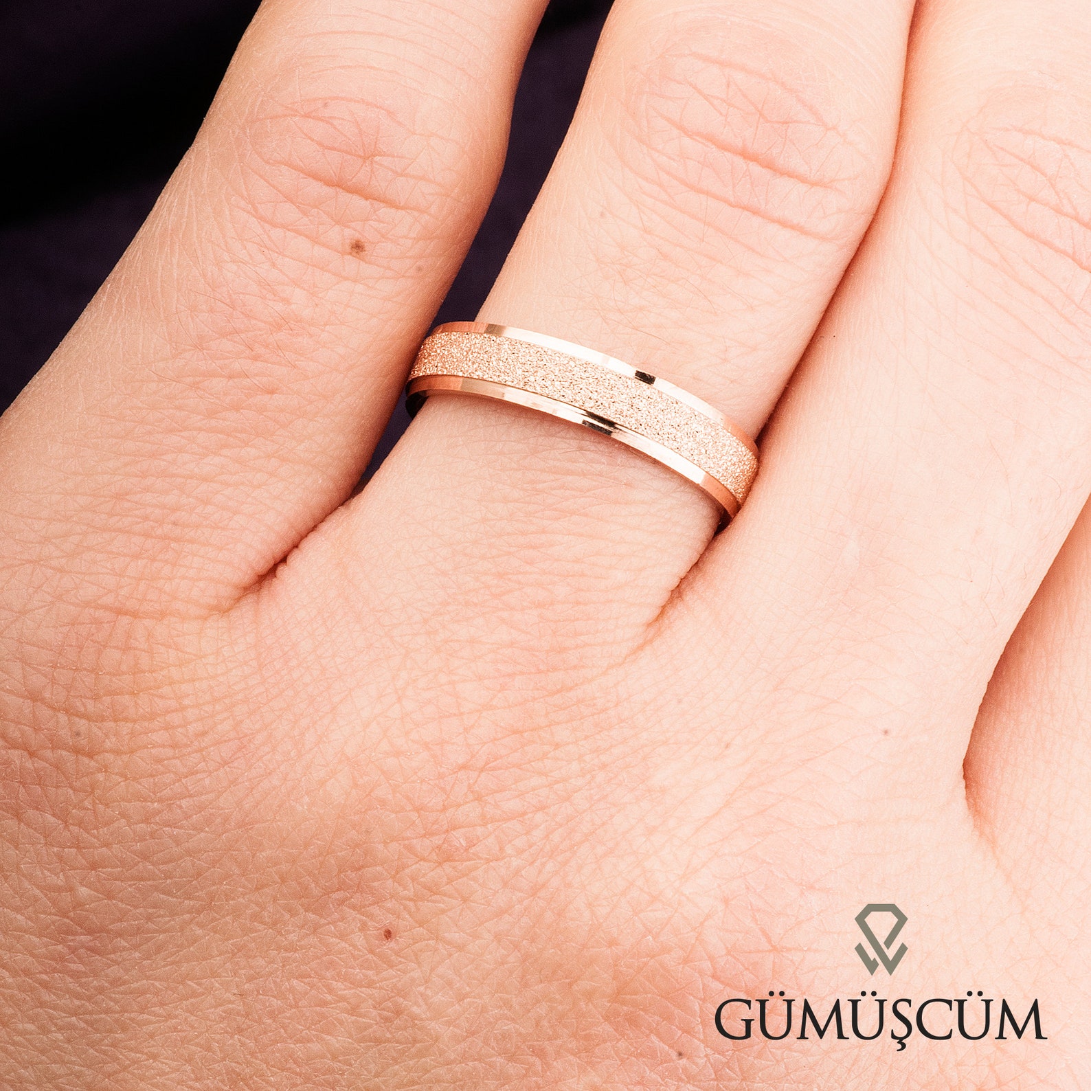 Rose Gold Silver Wedding Rings Set 4mm His and Hers Silver Etsy