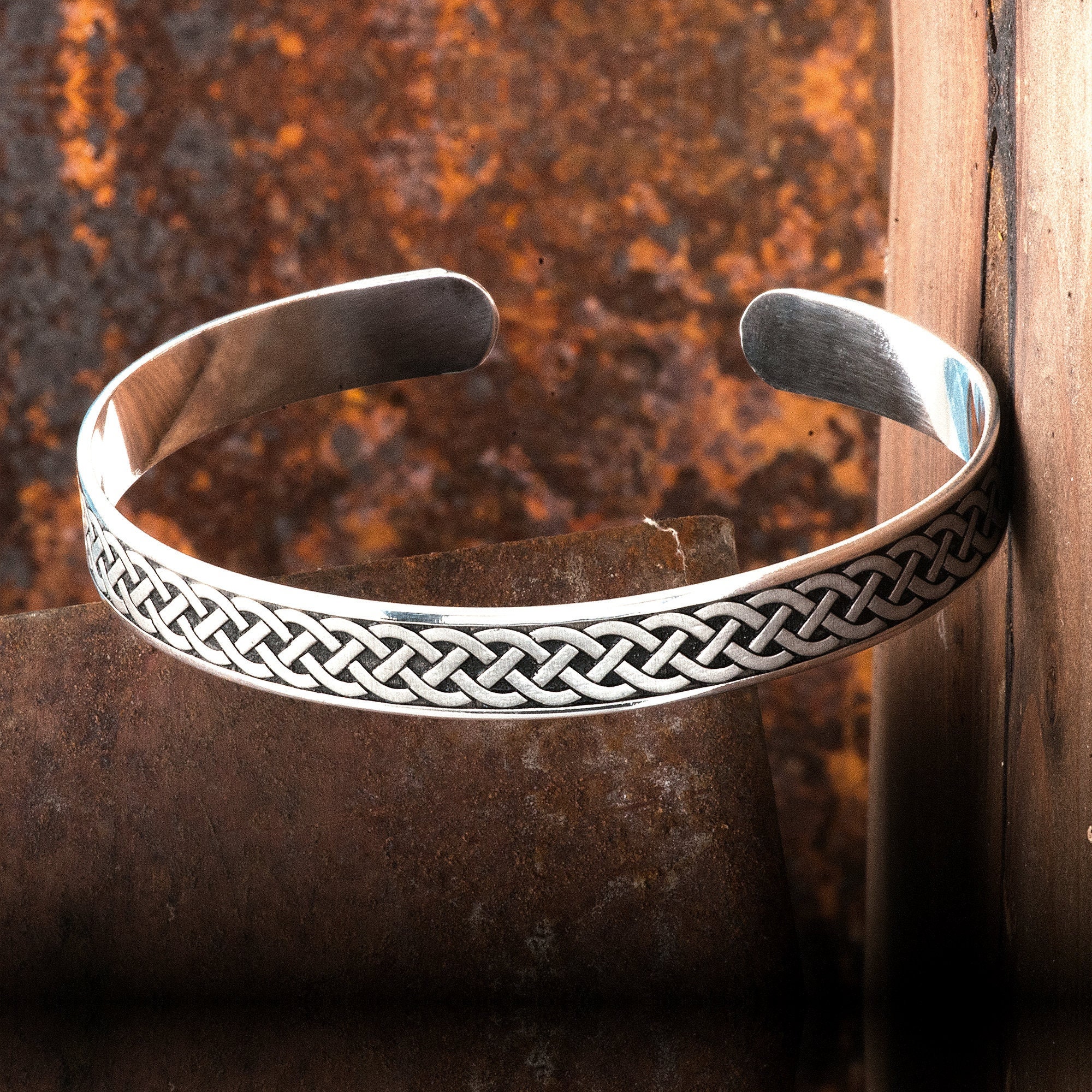 Silver Mens Bracelet - Personalized Mens Engraved Bracelet - Thick Cuff Men - Bracelet for Him - Custom Anniversary Silver Gift for Men