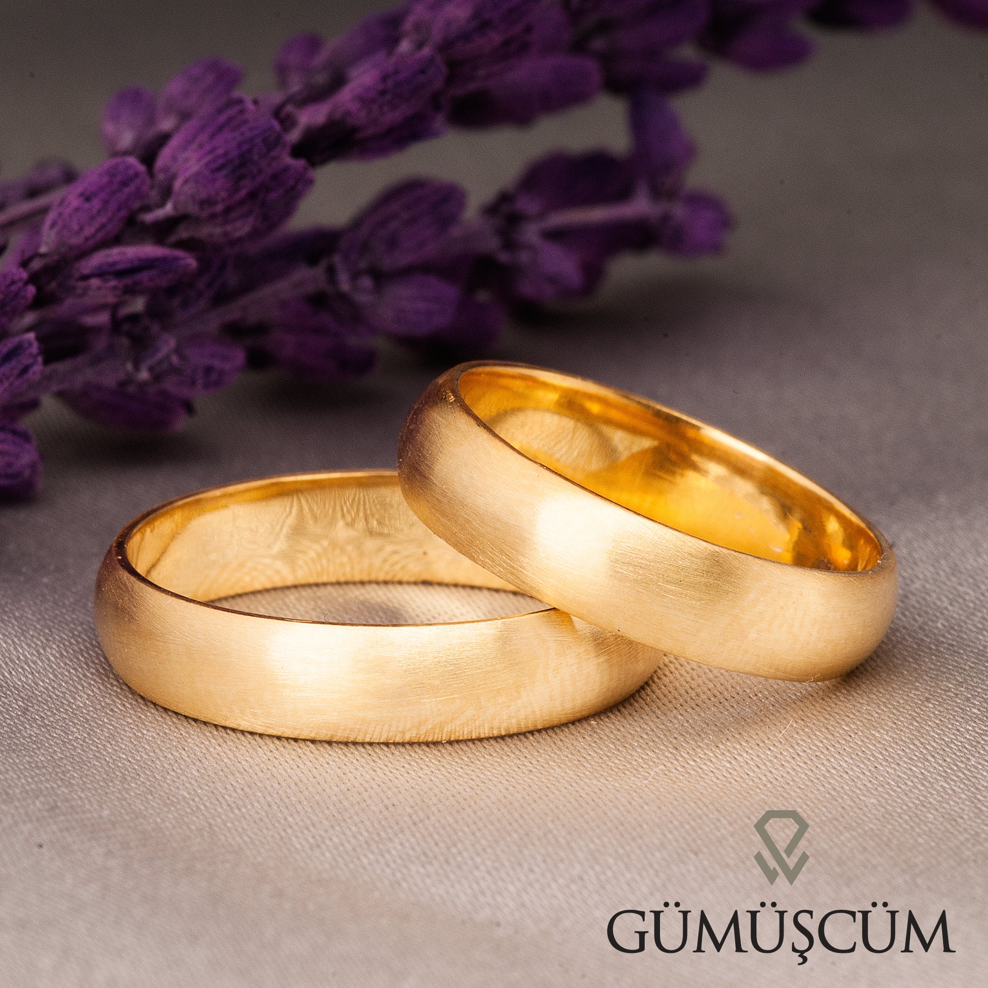 Set Fedi Nuziali 4 Mm Placcate Oro 14K - Coppia In Argento 925 Personalizzabili Per Lui E Lei