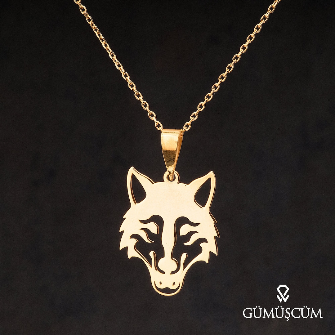 Wolf Jewelry Big Heart Necklace - Golden