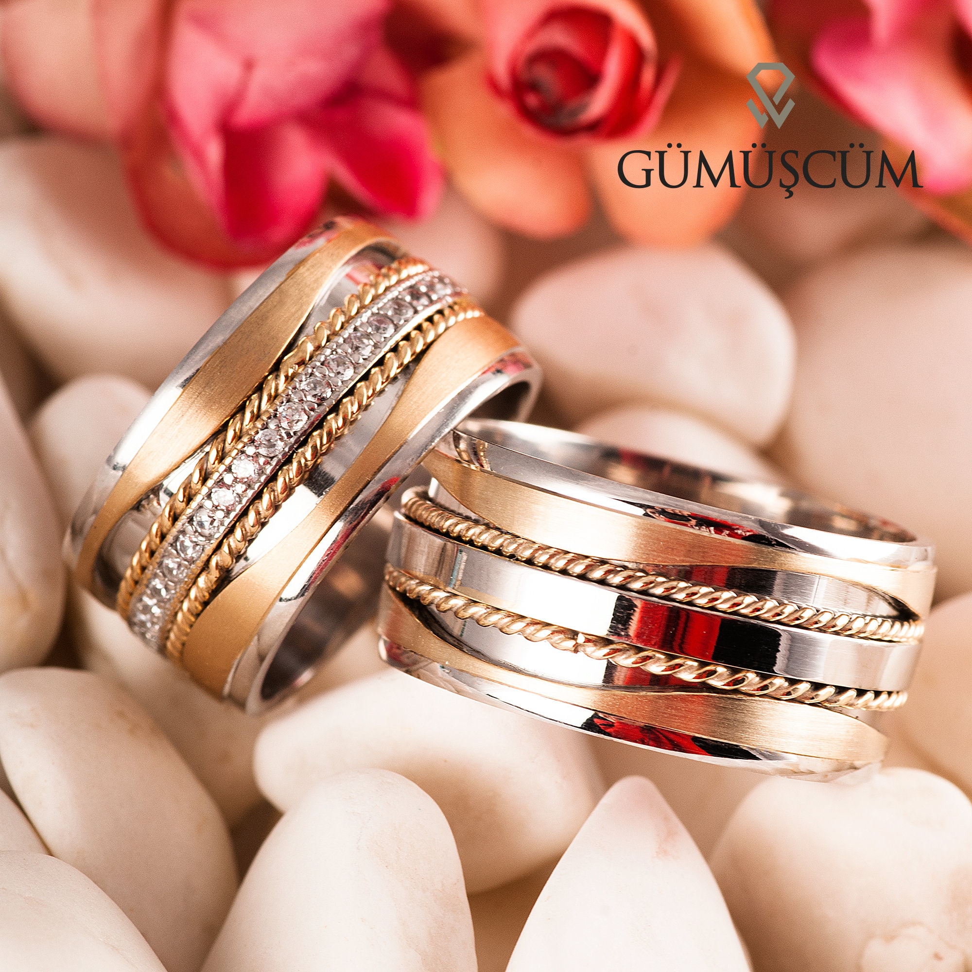 Set Di Fedi Nuziali Piatte His & Hers In Argento Da 3 Mm E 4 Mm - Foto 4