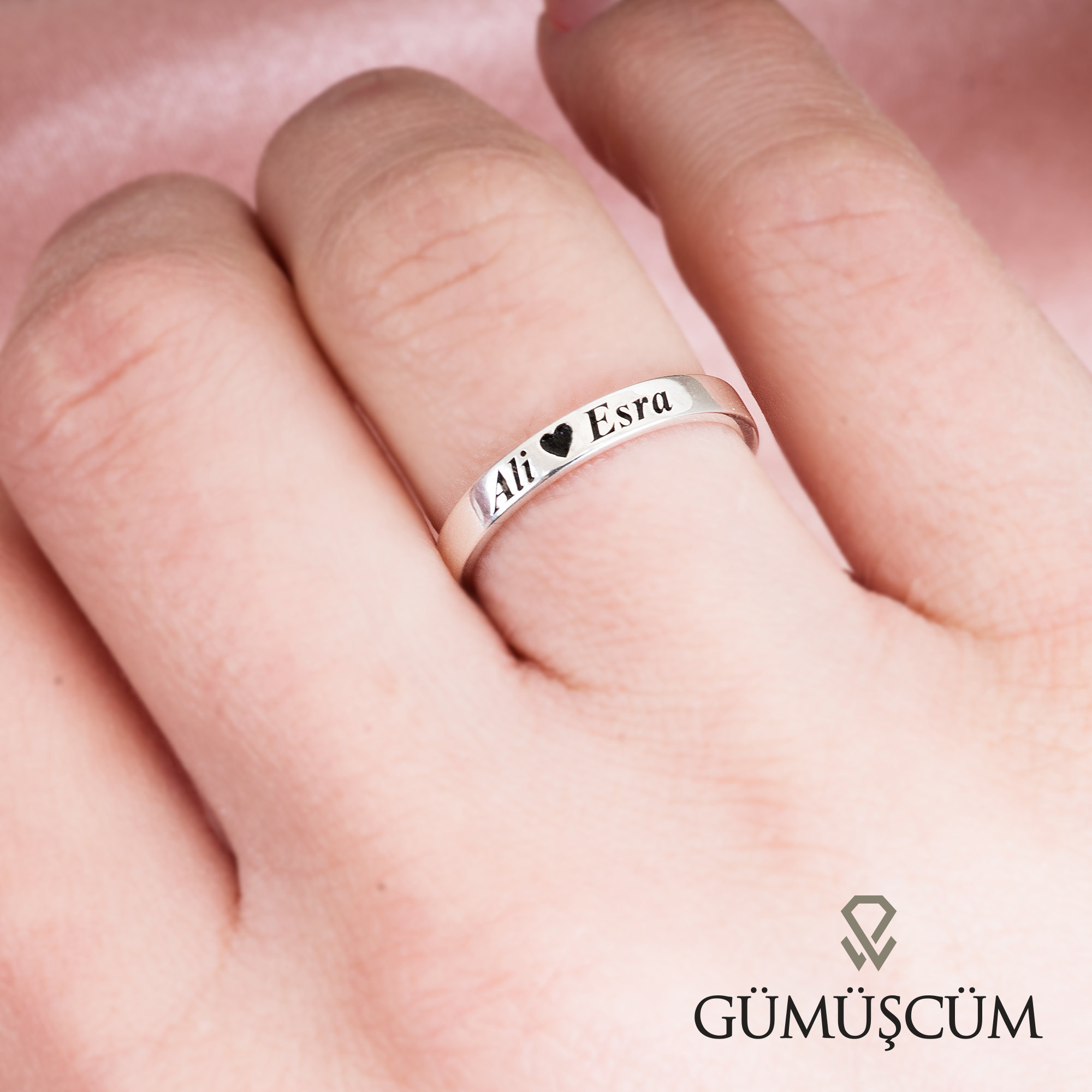 ANELLO PLACCATO IN ORO da 4 mm Anello inciso,Anello personalizzato,Anello in argento sterling Coppia Anello, Anello Mate, Miglior regalo, Anello per Crush,Anello per lei - Italia