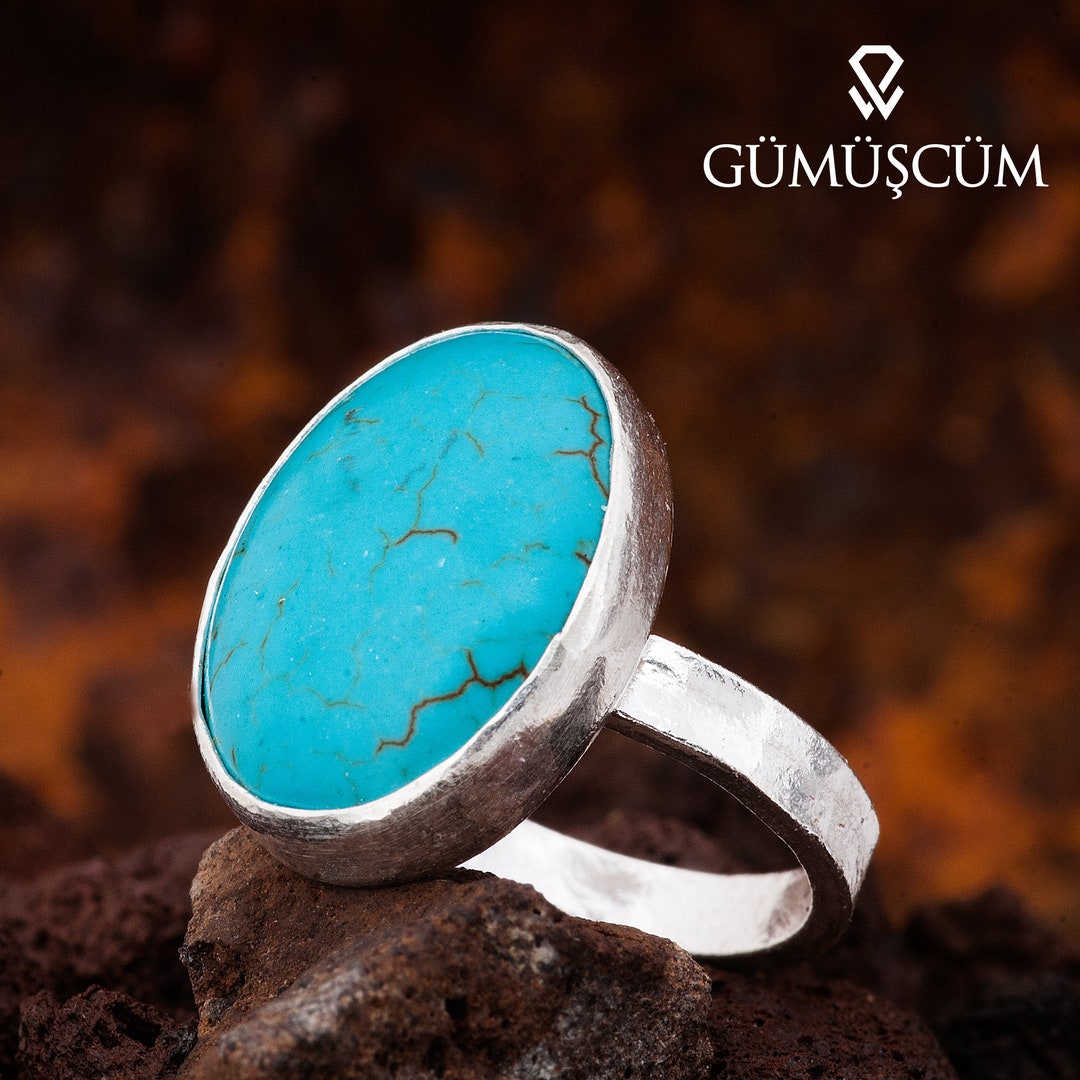 Anillo turquesa, Anillo de plata turquesa, Anillo de piedra preciosa