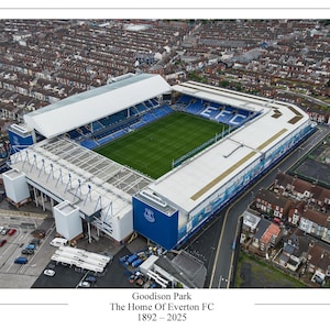 Goodison Park Everton FC 2025 Poster Druck Souvenir A4 / A3 / A3+