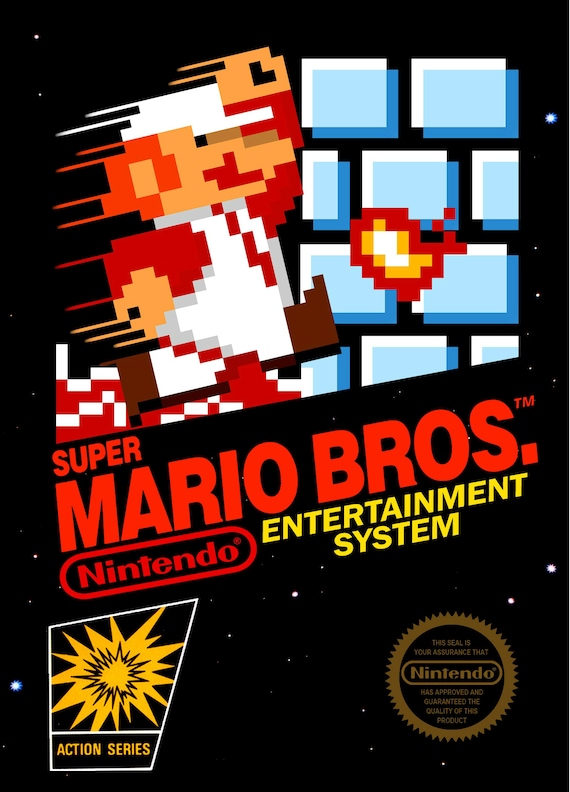スーパーマリオブラザーズ 1 2 3 任天堂 NES ポスター - サイズ A4