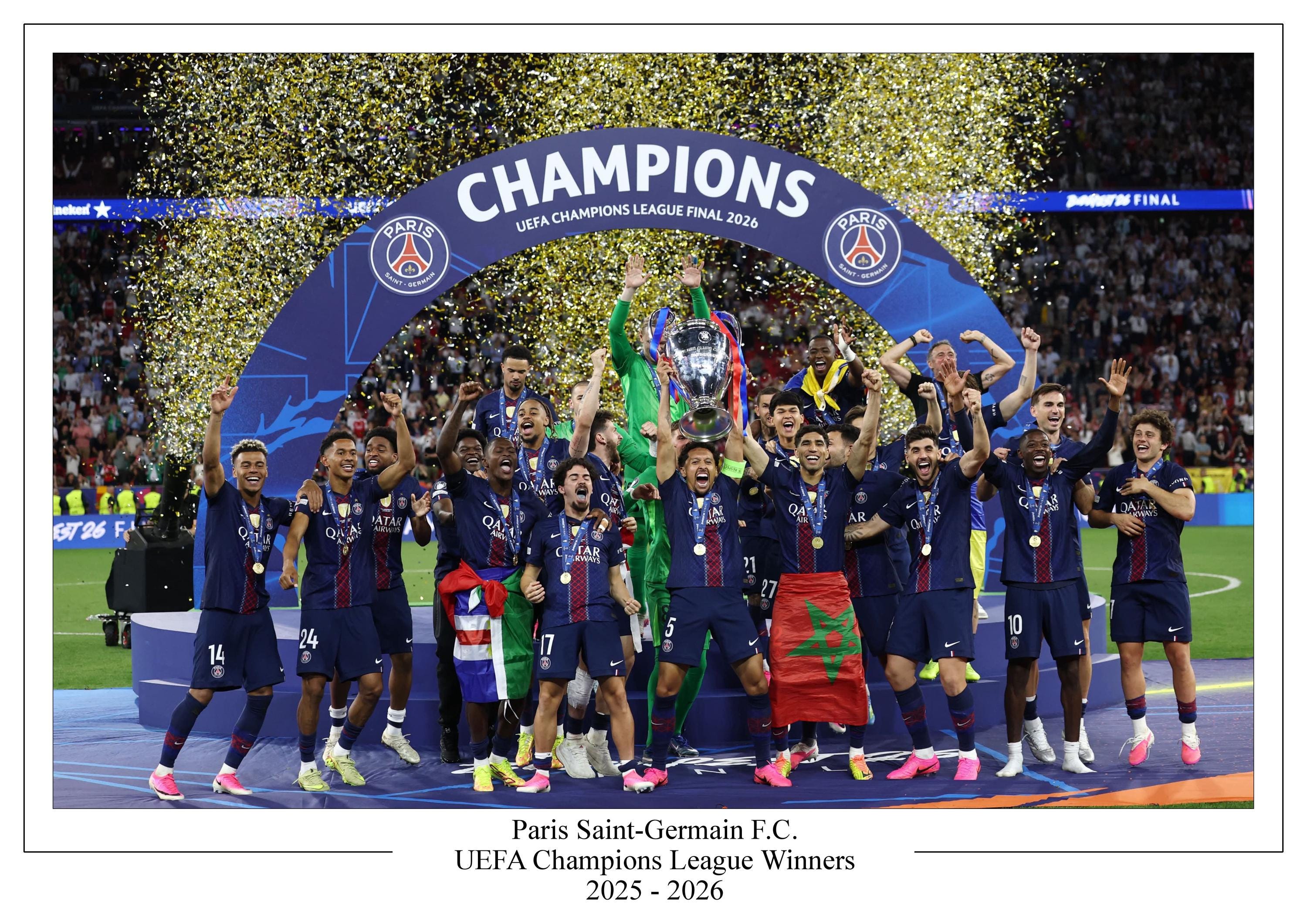 Paris St Germain UEFA Champions League Winners 2026 Poster Print