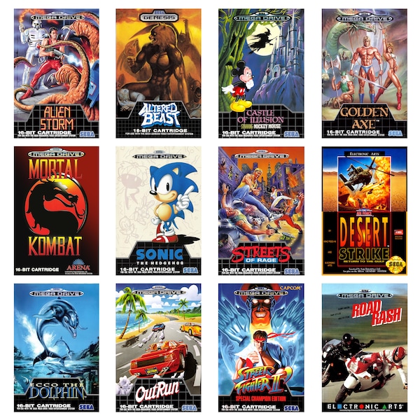Sega Mega Drive Game Posters - Sega Genesis Game Posters - Alta calidad - Retro Gaming Posters A-Q