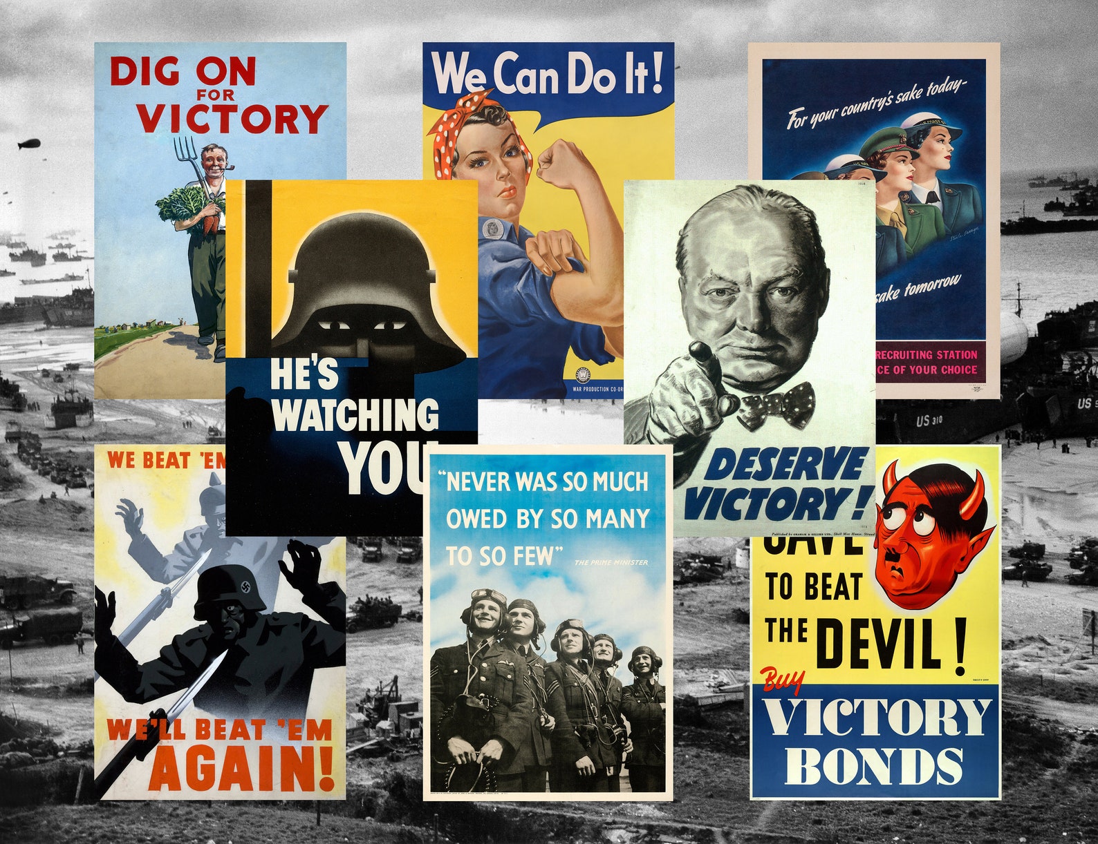 World War 2 Allied Propaganda Posters WW2 Wall Art High Quality  World War Two Posters  WW2 British Propaganda  WW2 American Propaganda