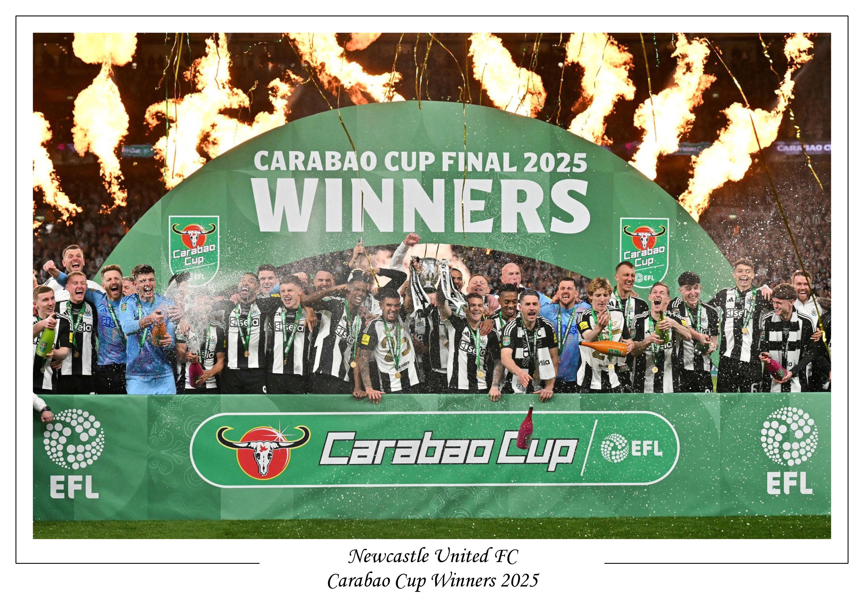 ニューカッスル・ユナイテッドFC 2025 カラバオカップ優勝ポスター