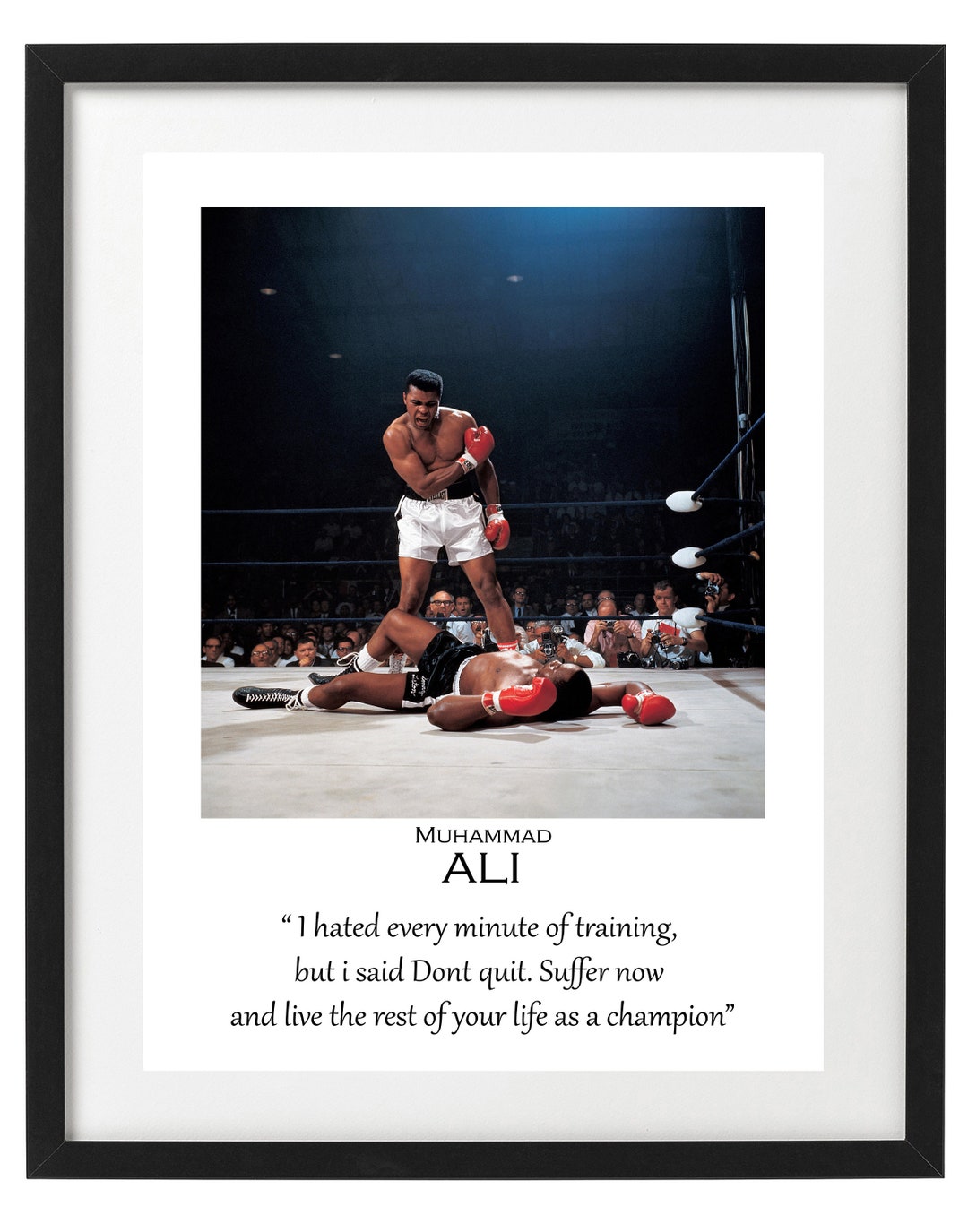 thumbnail interactive-video image 1 of Muhammad Ali Boxing Classic Poster Print - Sizes A5 To A3 - Free Delivery 1 of 4