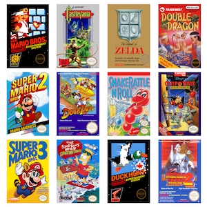 Plakaty z grami Nintendo NES - Wysoka jakość - Sztuka ścienna do gier retro - od N do Z - A5 / A4 / A3 / A3+