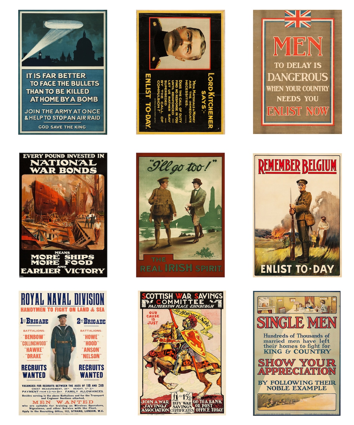 World War 1 British Propaganda Posters WW1 Wall Art High Quality ...