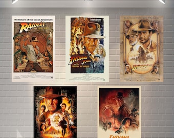 Collection d'affiches de film Indiana Jones oeuvres d'art murales de haute qualité A4/A3/A3+