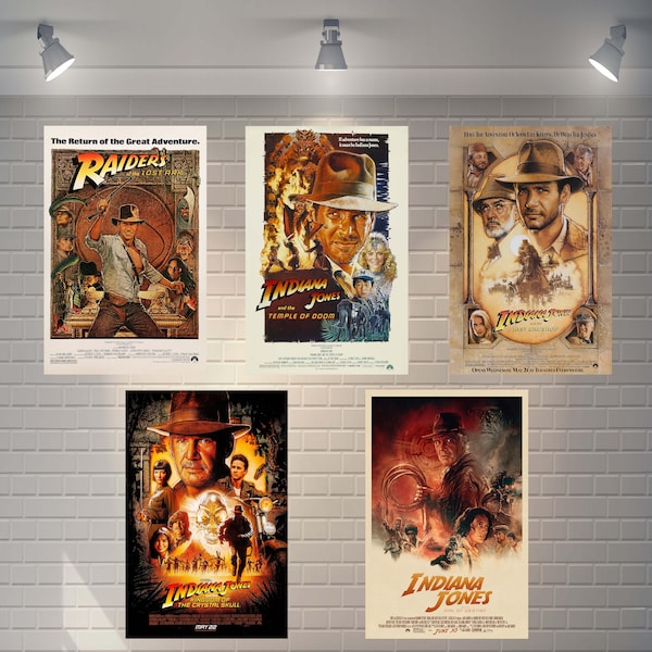 Indiana Jones Movie Poster Collection High Quality Wall Art A3 / A4