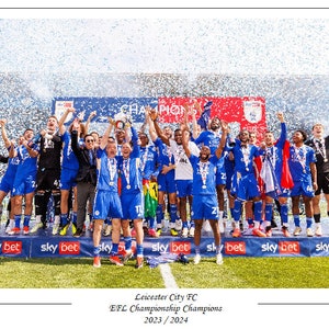 Leicester City EFL Championship Champions Poster Print Lembrança A4 / A3 / A3+