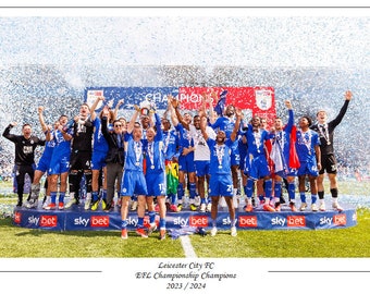 Leicester City EFL Championship Champions Poster Print Souvenir A3 / A4