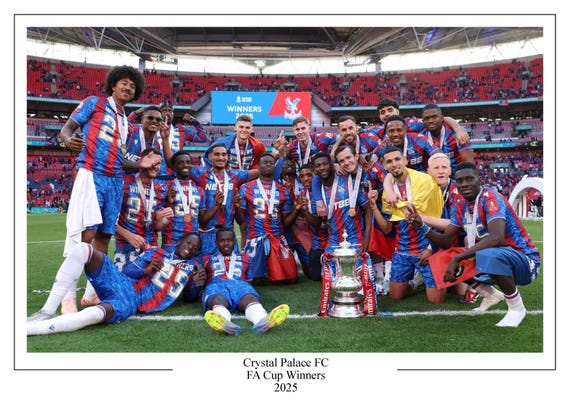 クリスタルパレス24/25 エゼ FAカップ 優勝仕様 S ユニフォーム クリスタル・パレスFC FAカップ 2025 優勝ポスタープリント 記念品