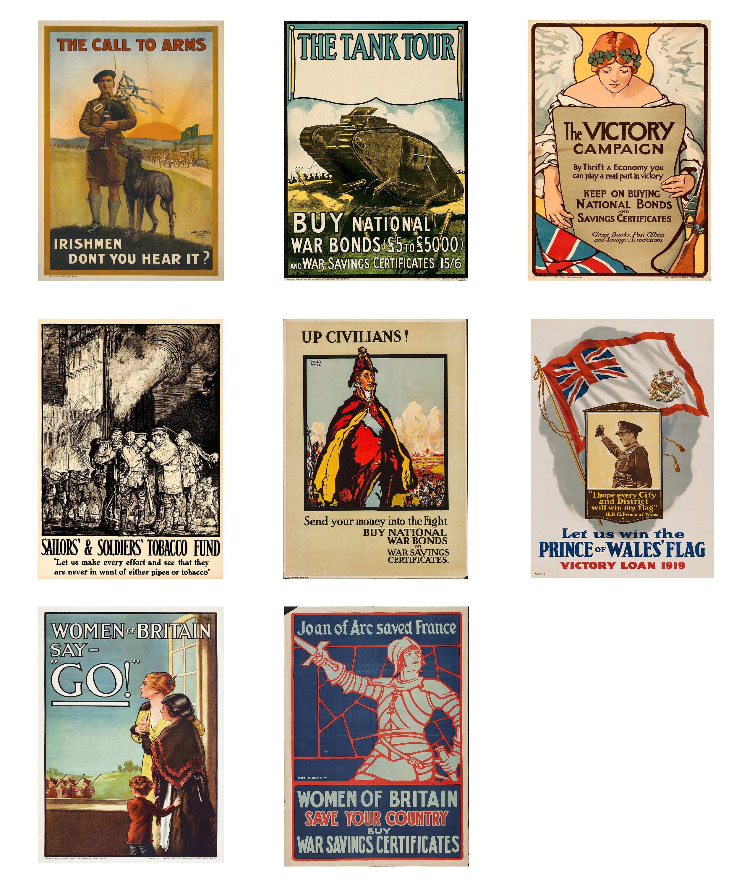 World War 1 British Propaganda Posters WW1 Wall Art High Quality 