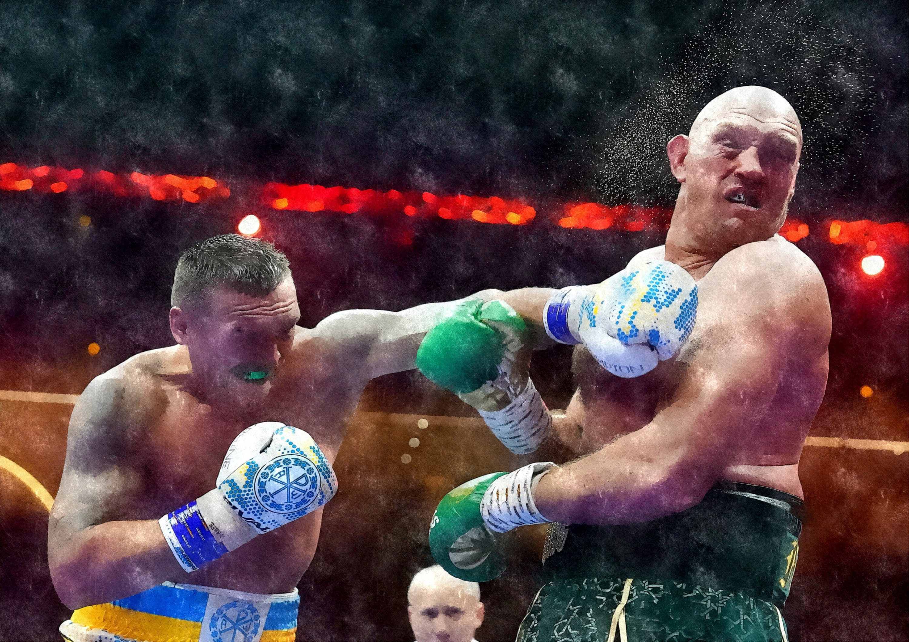 Tyson Fury v Oleksandr Usyk 2024 Art Painting Poster Print Gift A4 / A3 / A3+