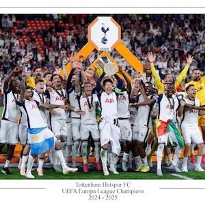 Cartaz dos vencedores da Liga Europa do Tottenham Hotspur 2025, impressão, presente de lembrança A4 / A3 / A3+