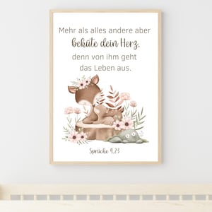 Bibelvers Poster "Behüte dein Herz" | christliches Kinderposter | christliche Geschenkidee | Sprüche 4,23 | DIN A6,A5,A4,A3