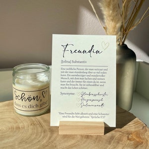 christliches Geschenkset "Freundin" | „Schön, dass es dich gibt“ | Freundschaftsgeschenk | Karte zum hinstellen | Geschenk für Freundin