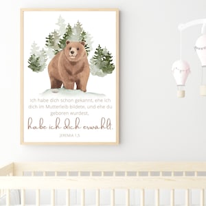 Bibelvers Poster "Ich habe dich erwählt" | christliches Kinderposter | christliche Geschenkidee Geburt | Jeremia 1,5 | DIN A6,A5,A4,A3