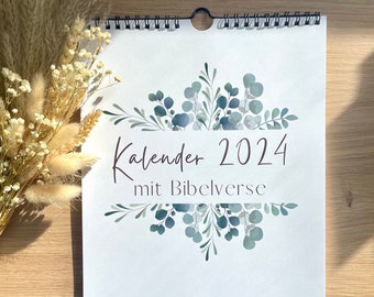 Christlicher Kalender 2024 mit Bibelverse | Bibelvers Kalender 2024 | Wandkalender christlich | christliche Geschenkidee | DIN A4,A3