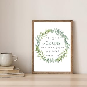 Bibelvers Poster "Ist Gott für uns" | christliche Geschenkidee | Römer 8,31 | DIN A6,A5,A4,A3