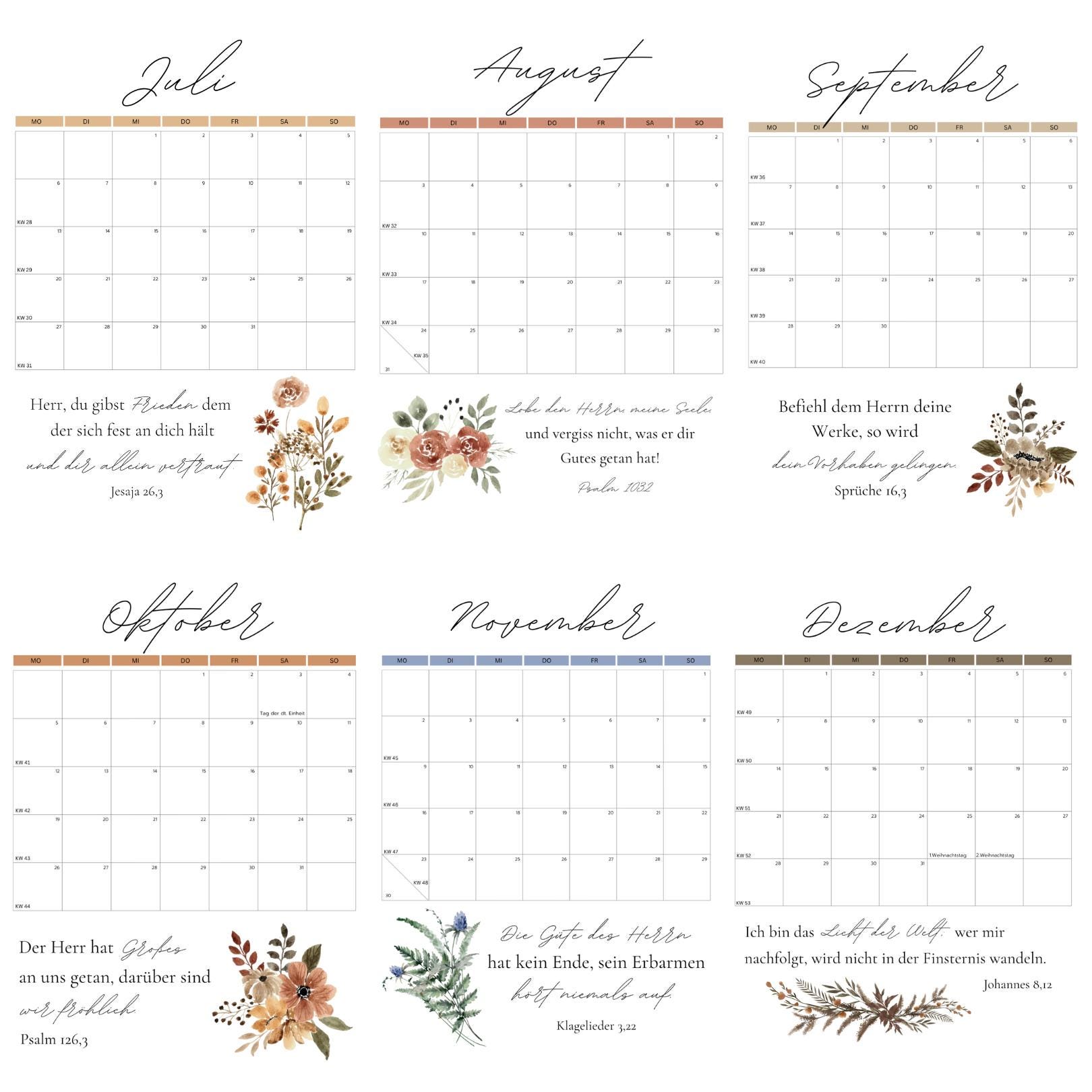 Christian Calendar 2026 With Bible Verses | Bible Verse Calendar 2026 ...