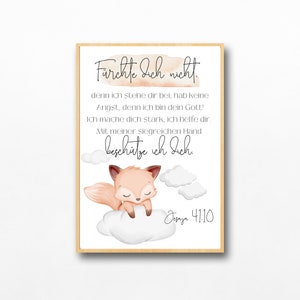 Bibelvers Poster "Fürchte dich nicht" | christliches Kinderposter | christliche Geschenkidee | Jesaja 41,10 | DIN A6,A5,A4,A3