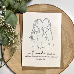 Freundschaftskarte | Freundin Geschenk | Karte Freundin Bibelvers | christliche Geschenkidee Freundschaft | Karte für Freundin mit Umschlag