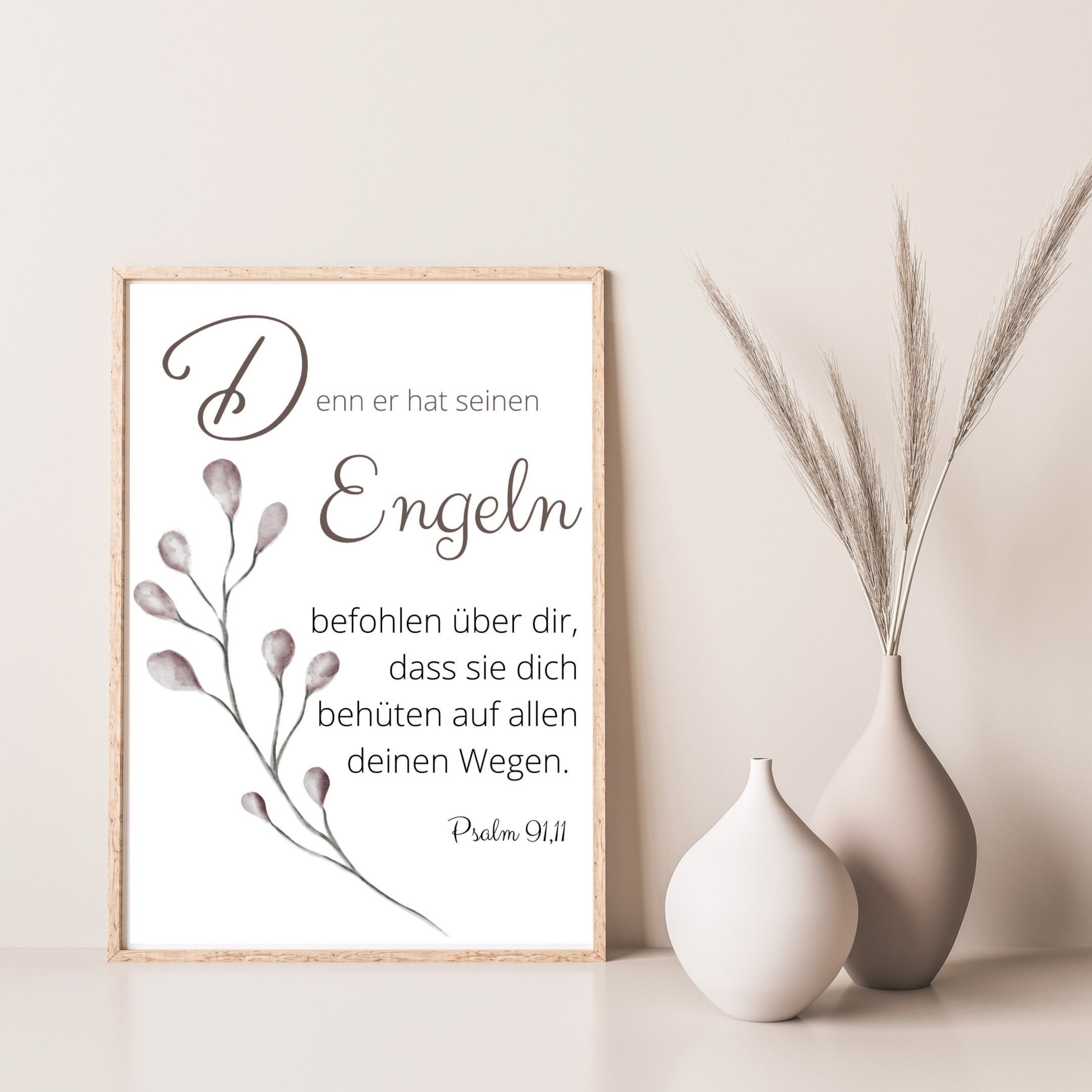 Christliches Poster | mit Bibelvers Psalm 91,11 | Bibelvers