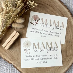 Geschenkset Mama zum Muttertag Geschenkidee Mama christlich Mama Danke Jutetasche Kerze in Glasvase Karte Mama Geschenk für Mama Bild 5