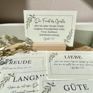 Christliches Kartenset "Frucht des Geistes" | Postkarten zum hinstellen | ermutigende Bibelverse | christliche Geschenkidee | Galater 5,22