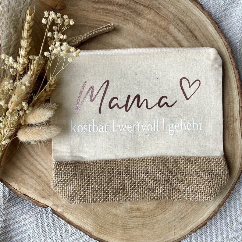 Geschenkset Mama zum Muttertag Geschenkidee Mama christlich Mama Danke Jutetasche Kerze in Glasvase Karte Mama Geschenk für Mama Bild 4