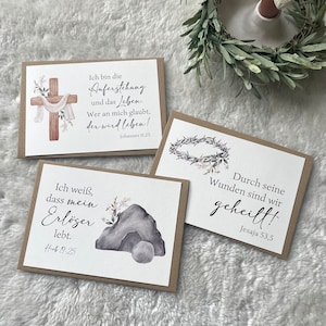 Christliche Karten mit Bibelvers | Osterkarten christlich | Bibelverskarten | Postkarten für Ostern | Durch seine Wunden | mein Erlöser lebt
