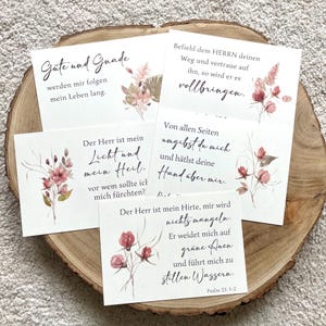 Christliche Karten mit Bibelvers | Postkarten christlich | Bibelverskarten | Postkarten mit Psalme | Bodo Blumen Motive | ermutigende Karten