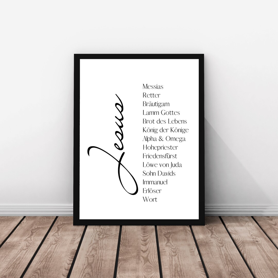 Christliches Poster Jesus christliche Geschenkidee Deutsch Englisch DIN