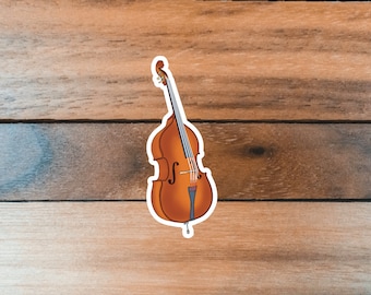 Pegatina para bajo, contrabajo, regalo para miembro de orquesta, músico de cuerdas, regalo para músico