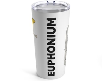 Vaso de Bombardino 20oz, Regalo de Jugador de Bombardino, Barítono, Regalo para Músico, Vaso de Instrumento de Banda