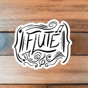 Flute Sticker, Music Sticker, Instrument Sticker, Band Orchestra Sticker