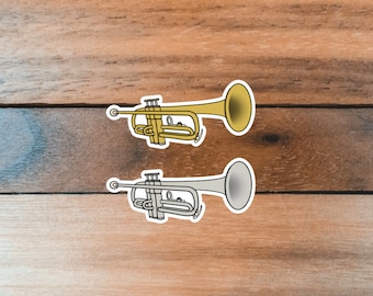 Silver Trumpet Sticker Trumpet Mutes 3 X 2 Sticker - Etsy